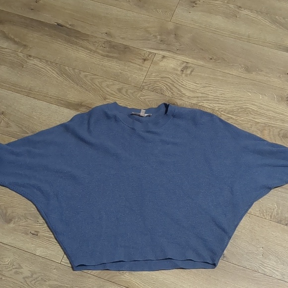 Philosophy Cropped Ribbed Sweater Sleeve Zipper blue-grey size Small - Picture 2 of 6